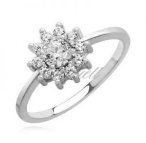Atrakcyjny wizualnie i cenowo srebrny pierścionek z cyrkoniami - Biała