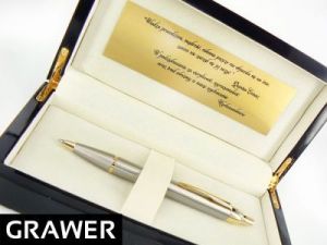 Długopis Parker IM Brushed GT GRAWER Drewniane Pudełko