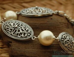 APULIA - srebrna bransoletka z perłami