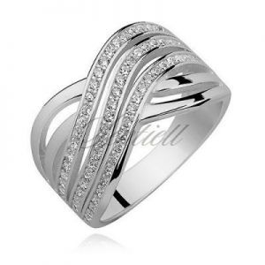 Bardzo uroczy pierścionek ze srebra i cyrkonii
