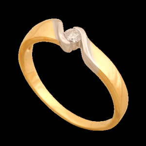 ﻿pierścionek złoto 585 ﻿i diament, 
r.15