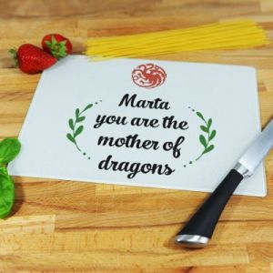 Mother of Dragons - deska do krojenia - Deska szklana 25 na 20 cm