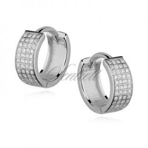 Srebrne kolczyki pr.925 koła z czterema rzędami cyrkonii - Rodowanie