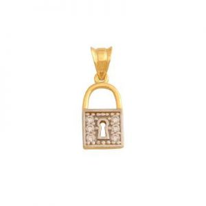 wisiorek złoty kłódeczka