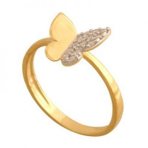 ﻿pierścionek motyl rozmiar 14 ﻿złoto 
﻿cyrkonie