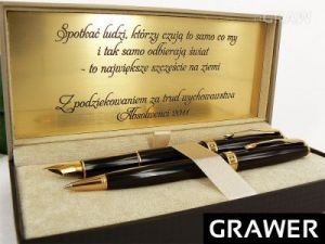 Zestaw Sonnet Głęboka Czerń GT pióro i długopis GRAWER