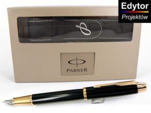 Parker IM czarny GT Pióro wieczne duże pudełko prezentowe Parker GRAWER