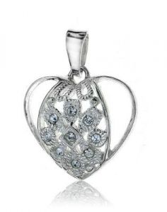 wisiorek serduszko 
,srebro 925 ﻿z cyrkoniami