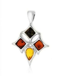 wisiorek ﻿srebro 925 ﻿i 
bursztyny bałtyckie