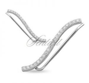 Srebrne kolczyki pr. 925 nausznice z cyrkoniami