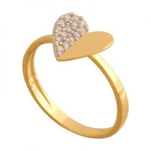 pierścionek serce rozmiar 12 ﻿złoto 
﻿cyrkonie