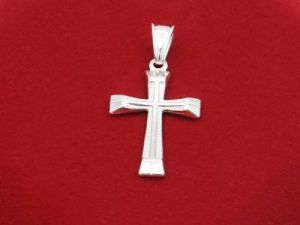 Srebrny Krzyżyk pr. 925 Pamiątka Chrzest GRAWER