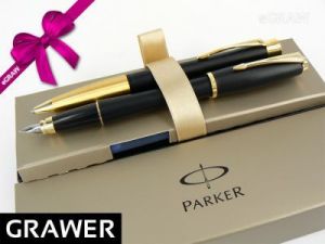 Zestaw Parker Urban Czarny Pióro Długopis GRAWER