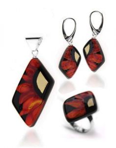 komplet biżuterii  rozmiar: regulowany ﻿,srebro 925 ﻿i 
szkło weneckie