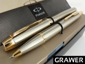 Elegancki Zestaw Parker IM GT Brushed Pióro wieczne i Długopis GRAWER