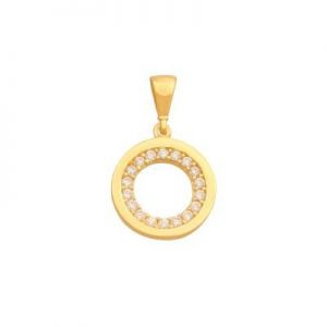 wisiorek ﻿kółeczko złoto 585 ﻿z 
cyrkoniami