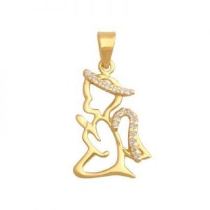 wisiorek złoty aniołek cyrkonie