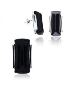 komplet biżuterii ,rodowane srebro 925 ﻿i 
onyky