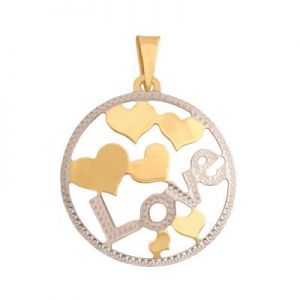 wisiorek MIŁOŚĆ ﻿żółte i białe 
złoto