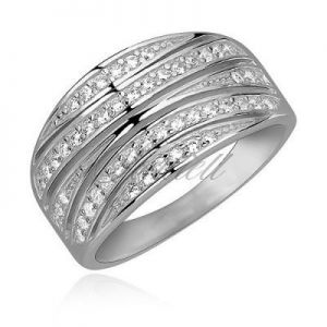 Elegancki wzór pierścionka - srebro i cyrkonie