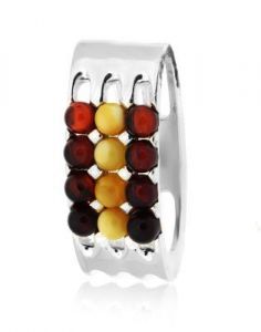 wisiorek ﻿srebro 925 ﻿i bursztyny 
bałtyckie