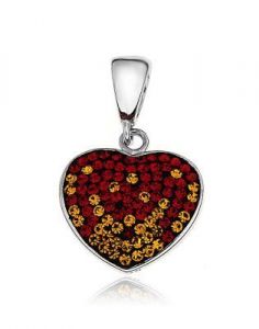 wisiorek serduszko ,rodowane srebro 925 ﻿i 
kryształy Swarovskiego