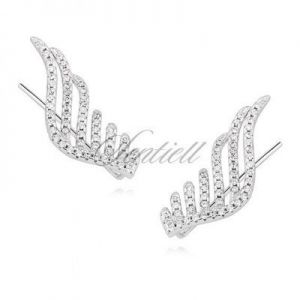 Srebrne kolczyki pr. 925 nausznice - skrzydła z cyrkoniami