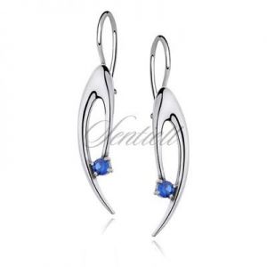 Srebrne kolczyki pr.925 Cyrkonia niebieska - Szafirowa