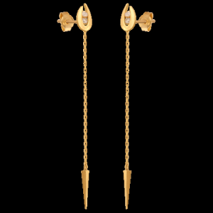 kolczyki wiszące złote z 
cyrkoniami