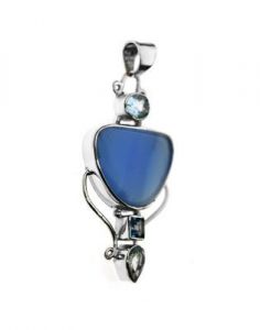 wisiorek ﻿srebrny z chalcedonem