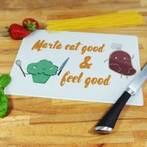 Eat good &amp; feel good - deska do krojenia - Deska szklana 25 na 20 cm