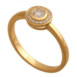 pierścionek złoty diamenty KOŁO r.16