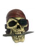 Dekoracyjna czaszka - Pirat z nożem