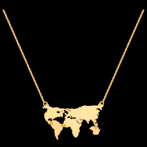naszyjnik złoty mapa świata 
Celebrytka