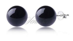 Kolczyki z małą czarną perłą - 8mm - Czarny