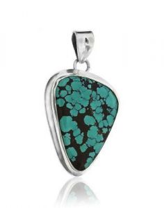 wisiorek z jednym kamieniem ,srebro 925 ﻿i 
turkus