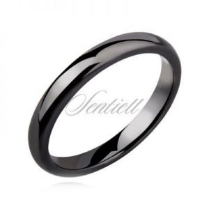 Czarny pierścionek ceramiczny 3mm - Czarny