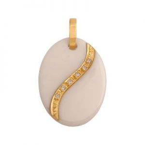 wisiorek owalny złoto i ceramika