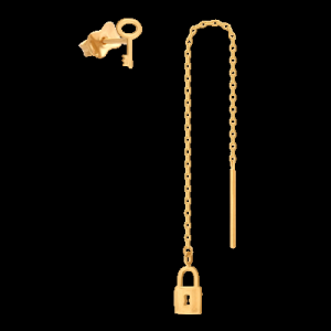 ﻿kolczyki ﻿DO PARY złote 
kluczyk+kłódka