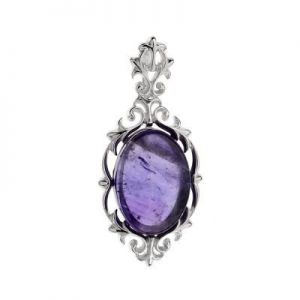 wisiorek ﻿rodowane srebro 925 ﻿i 
ametyst