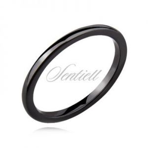 Czarny pierścionek ceramiczny 2mm - Czarny