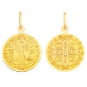 ﻿medalik ﻿Św. Benedykta, złoto 
585