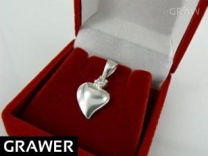 Wisiorek Serce z kryształem SREBRO 925 GRAWER