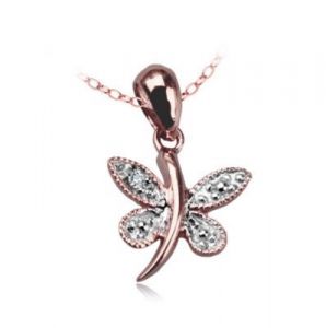 wisiorek ﻿MOTYL złoto diament