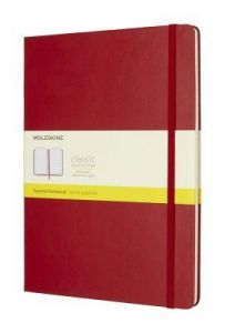 Notes Moleskine w twardej oprawie XL czerwony w kratkę