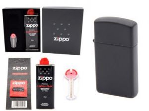Zapalniczka ZIPPO Z1618 Slim Black Pudełko prezentowe z akcesoriami Grawer