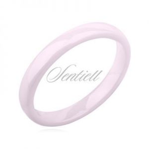 Różowy pierścionek ceramiczny 3mm - Różowy