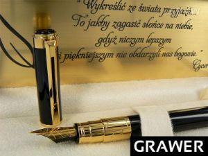 Pióro WATERMAN Perspective czarny GT Tabliczka GRAWER