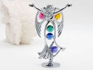 Anioł Swarovski z kolorowymi kryształami GRAWER