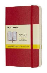 Notes Moleskine w miękkiej oprawie kieszonkowy czerwony w kratkę